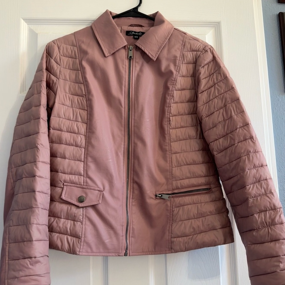 CHARLIE B Pink Quilted Puffer Jacket